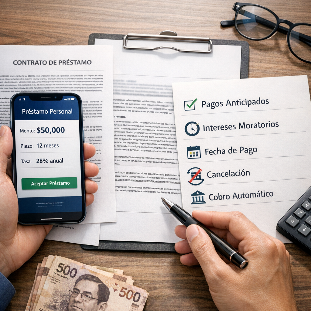 Elementos clave que conviene revisar en el contrato de un préstamo personal digital.